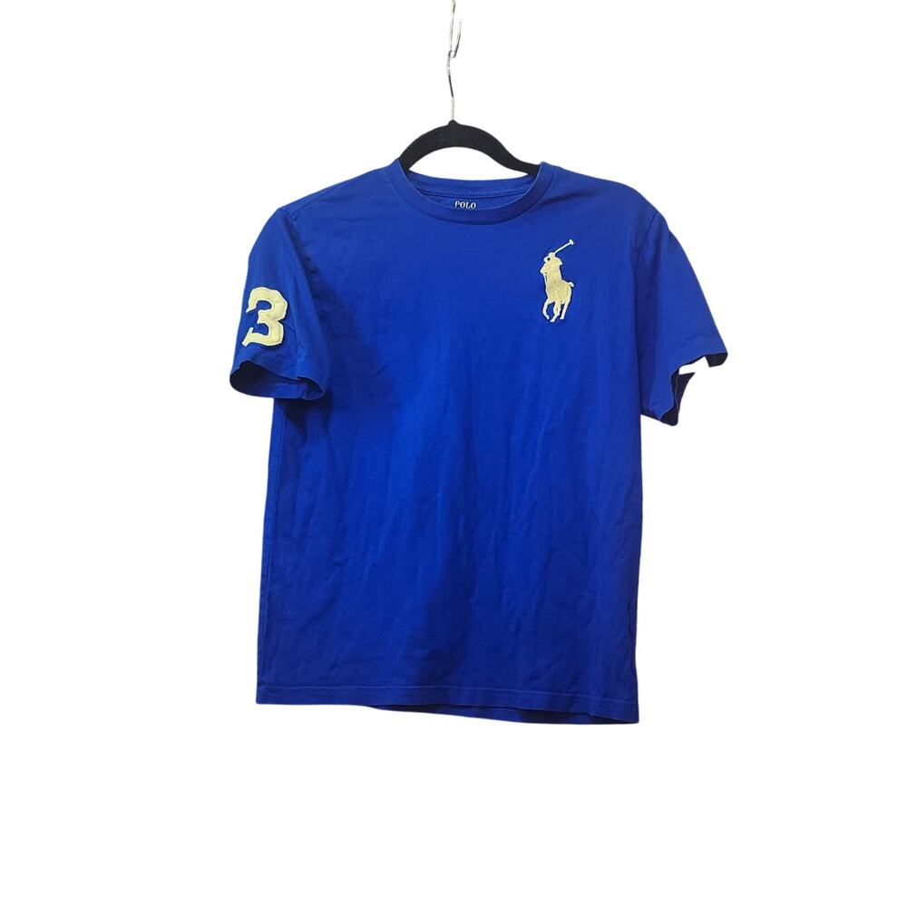 Boys Ralph Lauren Big Pony T-Shirt Size Youth 14-16 Royal Blue Yellow